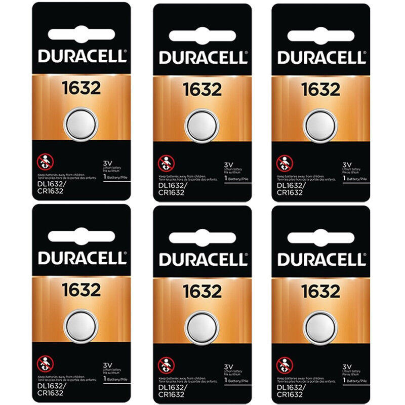 Duracell 1632 Lithium 3V Coin Cell Battery, 6 Pack